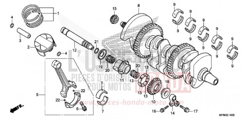 ALBERO MOTORE/PISTONE CB1000RF di 2015